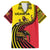 Uganda Family Matching Summer Maxi Dress and Hawaiian Shirt with African Wildlife Elephant Lion and Crane in Tribal Pattern Design