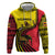 Uganda Hoodie with African Wildlife Elephant Lion and Crane in Tribal Pattern Design