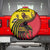 Uganda Spare Tire Cover with African Wildlife Elephant Lion and Crane in Tribal Pattern Design