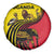 Uganda Spare Tire Cover with African Wildlife Elephant Lion and Crane in Tribal Pattern Design