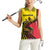 Uganda Women Sleeveless Polo Shirt with African Wildlife Elephant Lion and Crane in Tribal Pattern Design