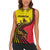 Uganda Women Sleeveless Polo Shirt with African Wildlife Elephant Lion and Crane in Tribal Pattern Design