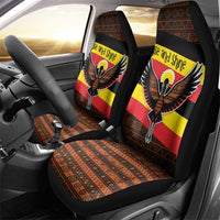 Uganda Car Seat Cover with Crested Crane and Rise and Shine Tribal Pattern Design
