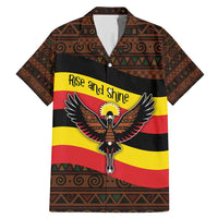 Uganda Family Matching Mermaid Dress and Hawaiian Shirt with Crested Crane and Rise and Shine Tribal Pattern Design