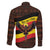 Uganda Family Matching Summer Maxi Dress and Hawaiian Shirt with Crested Crane and Rise and Shine Tribal Pattern Design