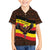 Uganda Family Matching Summer Maxi Dress and Hawaiian Shirt with Crested Crane and Rise and Shine Tribal Pattern Design