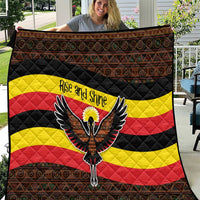 Uganda Quilt with Crested Crane and Rise and Shine Tribal Pattern Design