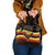 Uganda Shoulder Handbag with Crested Crane and Rise and Shine Tribal Pattern Design