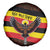 Uganda Spare Tire Cover with Crested Crane and Rise and Shine Tribal Pattern Design