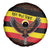 Uganda Spare Tire Cover with Crested Crane and Rise and Shine Tribal Pattern Design