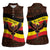 Uganda Women Sleeveless Polo Shirt with Crested Crane and Rise and Shine Tribal Pattern Design