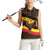 Uganda Women Sleeveless Polo Shirt with Crested Crane and Rise and Shine Tribal Pattern Design