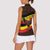 Uganda Women Sleeveless Polo Shirt with Crested Crane and Rise and Shine Tribal Pattern Design