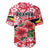 Uganda Baseball Jersey with Red Hibiscus Flowers and National Flag Design