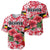 Uganda Baseball Jersey with Red Hibiscus Flowers and National Flag Design