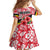 Uganda Family Matching Summer Maxi Dress and Hawaiian Shirt with Red Hibiscus Flowers and National Flag Design