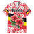 Uganda Family Matching Summer Maxi Dress and Hawaiian Shirt with Red Hibiscus Flowers and National Flag Design