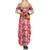 Uganda Family Matching Summer Maxi Dress and Hawaiian Shirt with Red Hibiscus Flowers and National Flag Design
