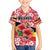 Uganda Family Matching Summer Maxi Dress and Hawaiian Shirt with Red Hibiscus Flowers and National Flag Design