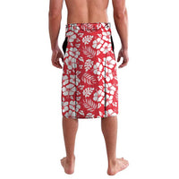 Uganda Lavalava with Red Hibiscus Flowers and National Flag Design