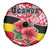 Uganda Spare Tire Cover with Red Hibiscus Flowers and National Flag Design