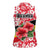 Uganda Women Sleeveless Polo Shirt with Red Hibiscus Flowers and National Flag Design