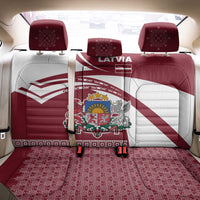 Latvia Back Car Seat Cover with National Coat of Arms and Traditional Folk Patterns
