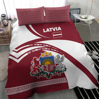 Latvia Bedding Set with National Coat of Arms and Traditional Folk Patterns