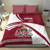 Latvia Bedding Set with National Coat of Arms and Traditional Folk Patterns