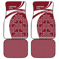 Latvia Car Mats with National Coat of Arms and Traditional Folk Patterns