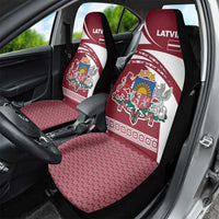 Latvia Car Seat Cover with National Coat of Arms and Traditional Folk Patterns