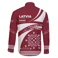 Latvia Family Matching Long Sleeve Bodycon Dress and Hawaiian Shirt with National Coat of Arms and Traditional Folk Patterns