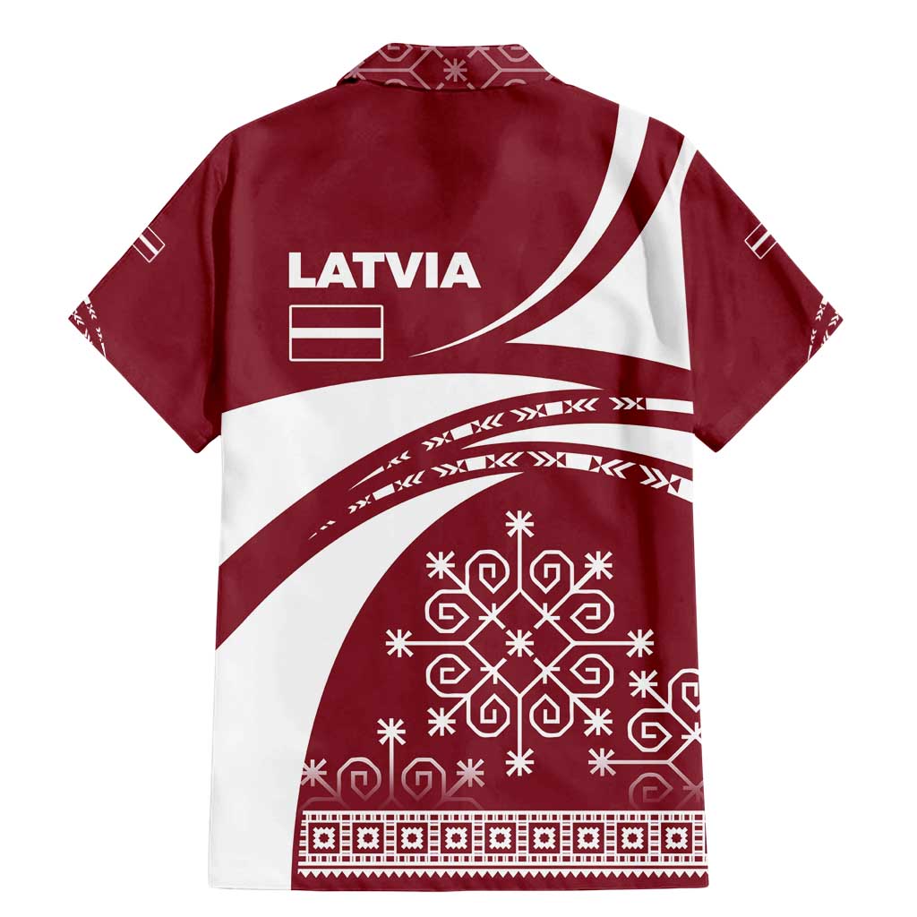 Latvia Family Matching Mermaid Dress and Hawaiian Shirt with National Coat of Arms and Traditional Folk Patterns