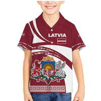 Latvia Family Matching Mermaid Dress and Hawaiian Shirt with National Coat of Arms and Traditional Folk Patterns