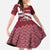 Latvia Family Matching Off The Shoulder Long Sleeve Dress and Hawaiian Shirt with National Coat of Arms and Traditional Folk Patterns