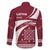 Latvia Family Matching Off The Shoulder Long Sleeve Dress and Hawaiian Shirt with National Coat of Arms and Traditional Folk Patterns