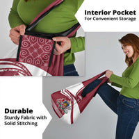 Latvia Grocery Bag with National Coat of Arms and Traditional Folk Patterns