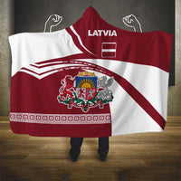 Latvia Hooded Blanket with National Coat of Arms and Traditional Folk Patterns