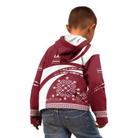 Latvia Kid Hoodie with National Coat of Arms and Traditional Folk Patterns