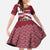 Latvia Kid Short Sleeve Dress with National Coat of Arms and Traditional Folk Patterns