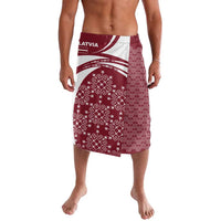 Latvia Lavalava with National Coat of Arms and Traditional Folk Patterns