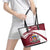 Latvia Leather Tote Bag with National Coat of Arms and Traditional Folk Patterns