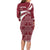 Latvia Long Sleeve Bodycon Dress with National Coat of Arms and Traditional Folk Patterns