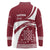 Latvia Long Sleeve Polo Shirt with National Coat of Arms and Traditional Folk Patterns
