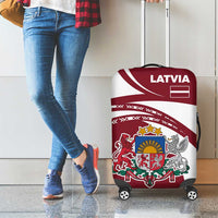 Latvia Luggage Cover with National Coat of Arms and Traditional Folk Patterns