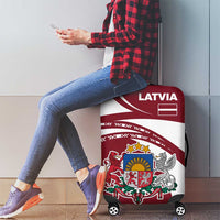 Latvia Luggage Cover with National Coat of Arms and Traditional Folk Patterns