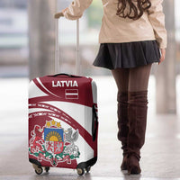 Latvia Luggage Cover with National Coat of Arms and Traditional Folk Patterns