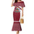 Latvia Mermaid Dress with National Coat of Arms and Traditional Folk Patterns