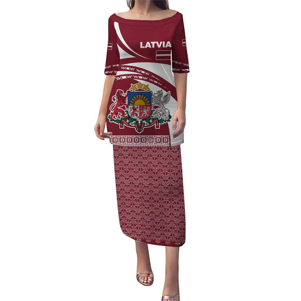 Latvia Puletasi with National Coat of Arms and Traditional Folk Patterns