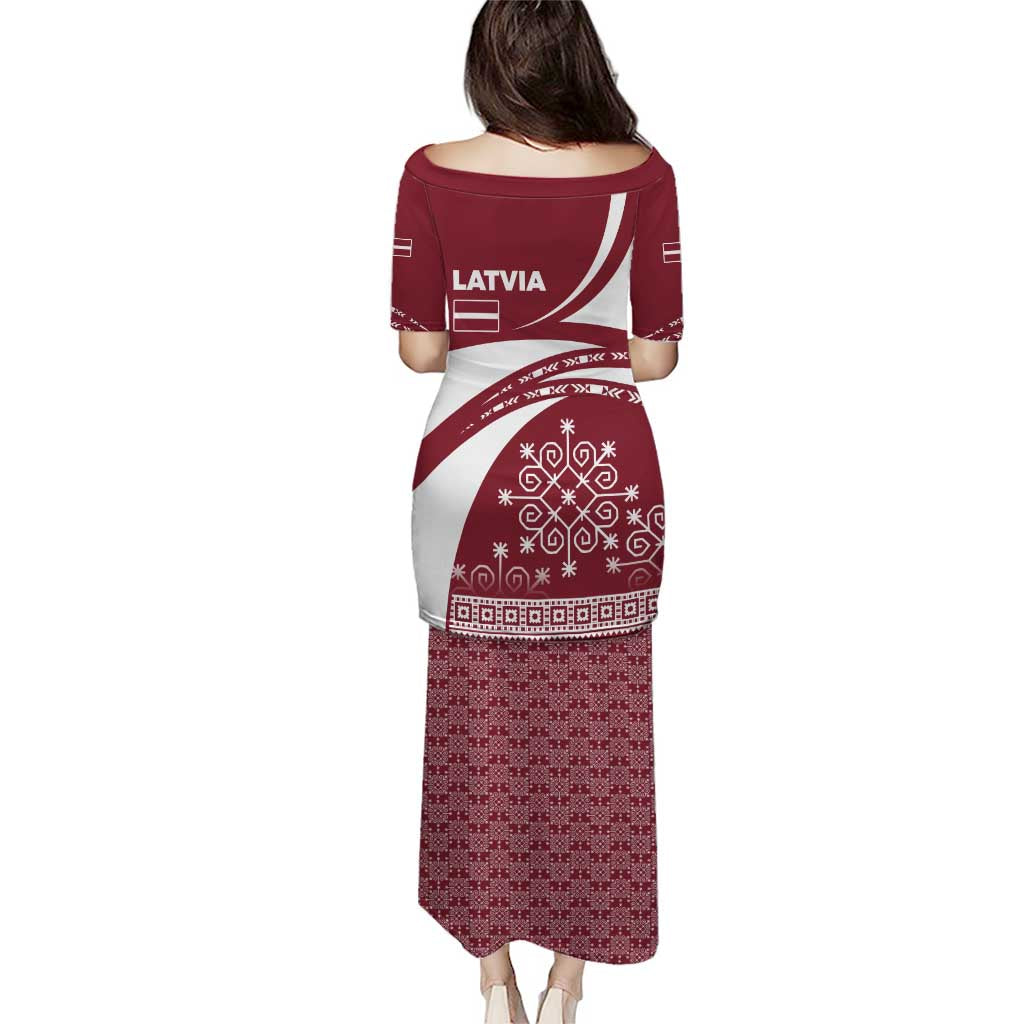 Latvia Puletasi with National Coat of Arms and Traditional Folk Patterns